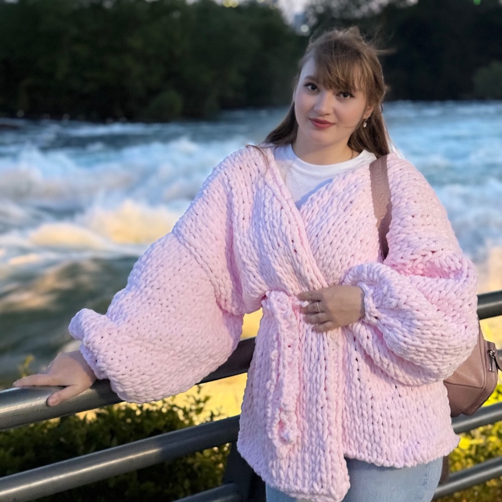 Chunky cardigan/plush cardigan/handmade cardigan/